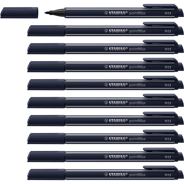 Stylo-feutre pointMax  gris bleu x 10 STABILO