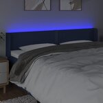vidaXL Tête de lit à LED Bleu 203x16x78/88 cm Tissu
