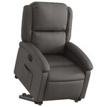 vidaXL Fauteuil inclinable électrique gris cuir véritable