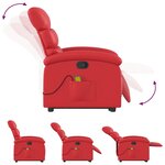 vidaXL Fauteuil inclinable de massage Rouge Similicuir