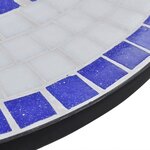 vidaXL Table de bistro Bleu et blanc 60 cm Mosaïque