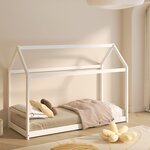 Lit Zoey cabane blanc + matelas