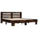 vidaXL Cadre de lit sans matelas chêne fumé 200x200 cm