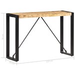 vidaXL Table console 110x35x76 cm Bois de manguier massif