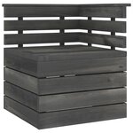 vidaXL Salon palette de jardin 5 Pièces Bois de pin massif Gris foncé