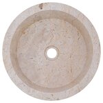 vidaXL Lavabo Crème Ø40x15 cm Marbre