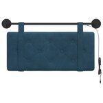 vidaXL Tête de lit suspendue Avec lumière LED Bleu Velours
