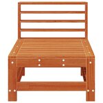 vidaXL Sofa de jardin milieu Pin massif Pin brun ciré