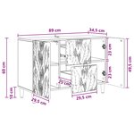 vidaXL Buffet Noir 89 x 34 5 x 60 cm Bois d'ingénierie