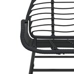 vidaXL Ensemble à manger de jardin 7Pièces noir poly rotin verre
