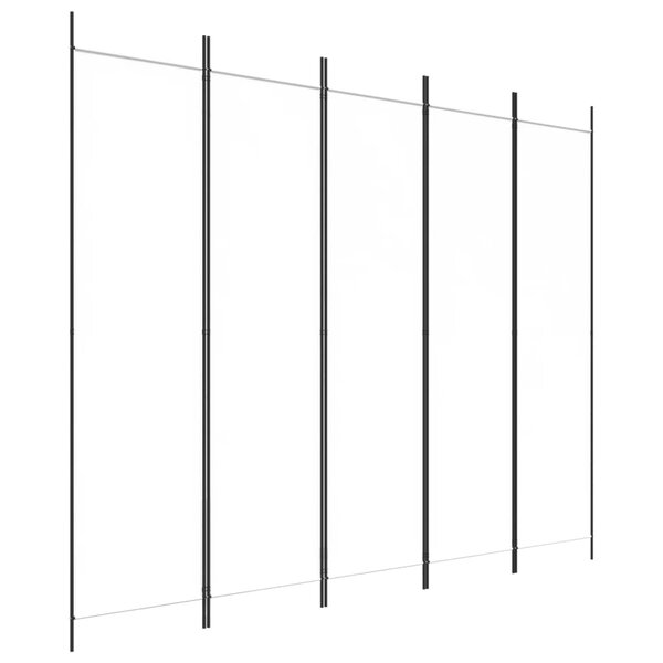 vidaXL Cloison de séparation 5 panneaux Blanc 250x200 cm Tissu