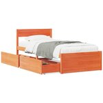 vidaXL Cadre de lit sans matelas cire marron 75x190 cm bois pin massif