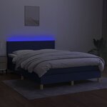 vidaXL Sommier à lattes de lit avec matelas LED Bleu 140x200 cm Tissu