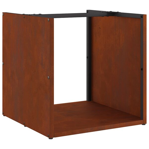 VidaXL Étagère à bois 40x40x40 cm acier résistant aux intempéries