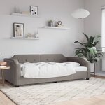 vidaXL Lit de repos taupe 90x200 cm tissu