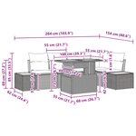 vidaXL Ensemble de salle à manger pour jardin 6 Pièces Noir et Marron