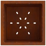 vidaXL Foyer sans fumée Marron 48 x 48 x 50 cm Acier patiné