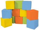Cubes - Lot de 12 blocs en mousse  jaune  vert  bleu  orange