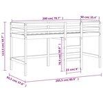 vidaXL Lit mezzanine enfants avec tunnel sans matelas bleu 90x200 cm