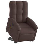 vidaXL Fauteuil inclinable de massage Marron foncé Tissu