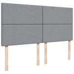 vidaXL Sommier à lattes de lit avec matelas Gris clair 200x200cm Tissu