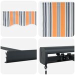vidaXL Auvent Rétractable Multicolore 350 x 250 cm Tissu et Métal