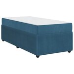 vidaXL Cadre de lit avec matelas avec matelas Bleu 90 x 200 cm Velours