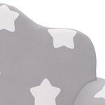 vidaXL Canapé enfants 2 places gris clair avec étoiles peluche douce