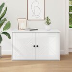 vidaXL Maison pour chat Blanc Brillant 85 x 55 x 50 cm