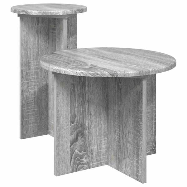 vidaXL Ensemble de tables d'appoint avec stockage 2 Pièces Sonoma gris