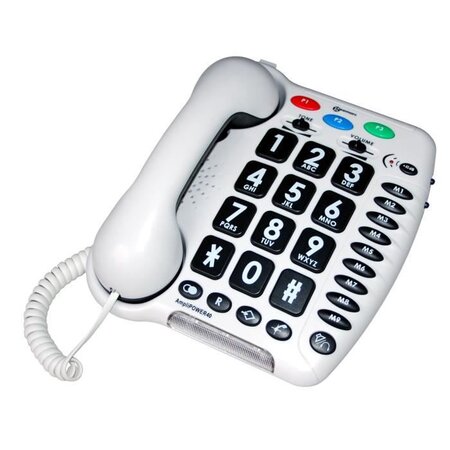 GEEMARC Téléphone fixe grosses touches sénior AMPLIPOWER 40 - Blanc