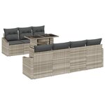 vidaXL Canapé de Jardin 8 Pièces avec Coussins Gris Clair en Rattan