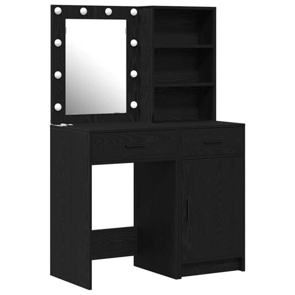 vidaXL Ensemble de Coiffeuse 2 Pièces Chêne noir 50 x 41 x 135 cm
