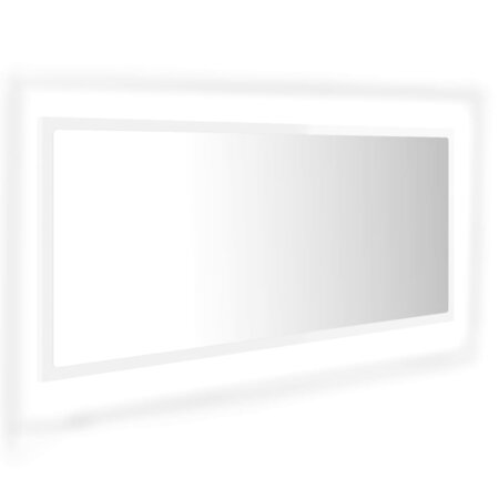 vidaXL Miroir à LED de bain Blanc brillant 100x8 5x37 cm Acrylique