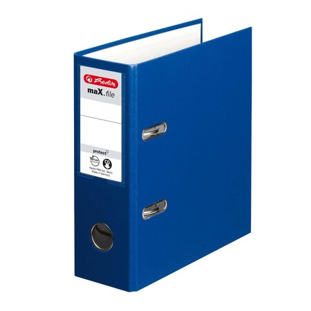 Classeur à levier PP maX.file protect, A5 Bleu HERLITZ