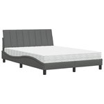 vidaXL Lit avec matelas Hanko gris foncé 140x200 cm tissu