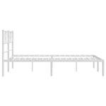 vidaXL Cadre de lit métal avec tête de lit blanc 140x190 cm