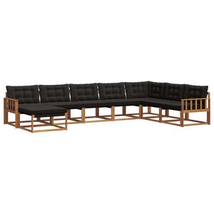 vidaXL Ensemble de canapés d'extérieur 8 pc Naturel et Noir