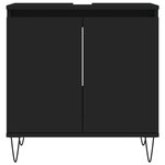 vidaXL Ensemble de meubles salle de bain 3 Pièces noir bois d'ingénierie