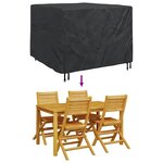 vidaXL Housse de meubles d'extérieur Noir 125 x 125 x 74 cm Tissu 210D