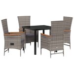 vidaXL Ensemble de salle à manger pour jardin avec coussin 5 Pièces Gris
