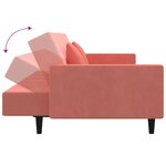 vidaXL Canapé-lit à 2 places avec deux oreillers Rose Velours