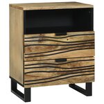 vidaXL Cabinet de chevet 50x33x60 cm Bois massif de manguier