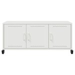 vidaXL Meuble TV blanc 100 5x39x43 5 cm acier