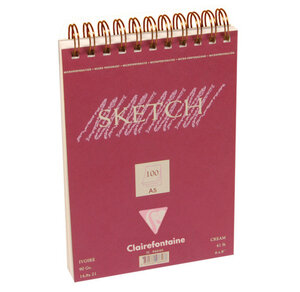 Bloc Sketch croquis RI 14 8x21 90g 100 feuilles ivoire CLAIREFONTAINE