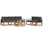vidaXL Ensemble de canapés d'extérieur 6 Pièces Naturel et Anthracite