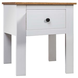 vidaXL Table de chevet Blanc 46x40x57 cm Pin Gamme Panama