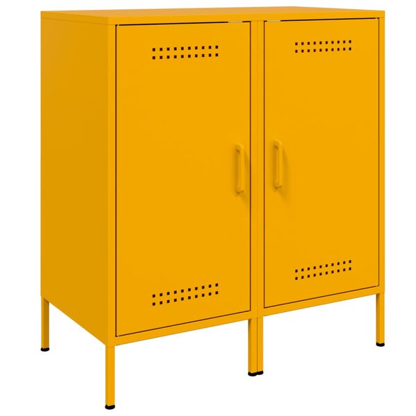 vidaXL Buffets 2 Pièces jaune moutarde 36x39x79 cm acier