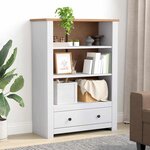 vidaXL Bibliothèque Blanc 80x35x110 cm Pin massif Assortiment Panama
