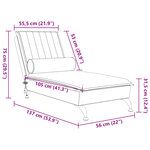 vidaXL Chaise longue de massage avec traversin bleu velours